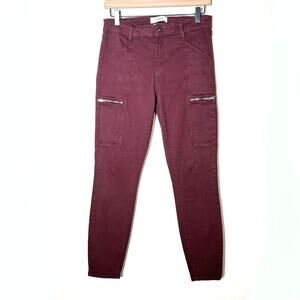 Pistola wine red Moto style zippered skinny jeans size 29 B118